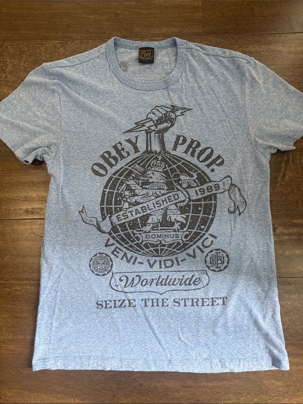 Obey Prop Blue Graphic Tee men’s medium